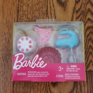 NEW - Barbie Baking Set with Blue Mixer and Pink Utensils